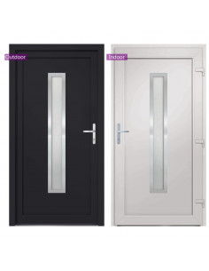 Porta Ingresso Antracite 88x200 cm in PVC