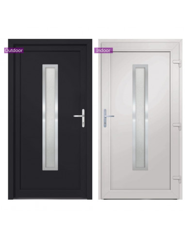 Porta Ingresso Antracite 88x200 cm in PVC