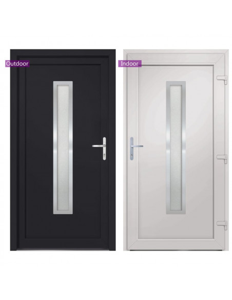 Porta Ingresso Antracite 88x200 cm in PVC