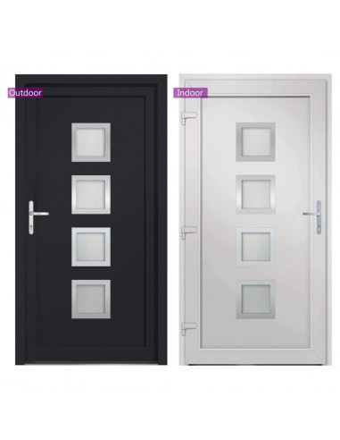Porta Ingresso Antracite 88x200 cm in PVC