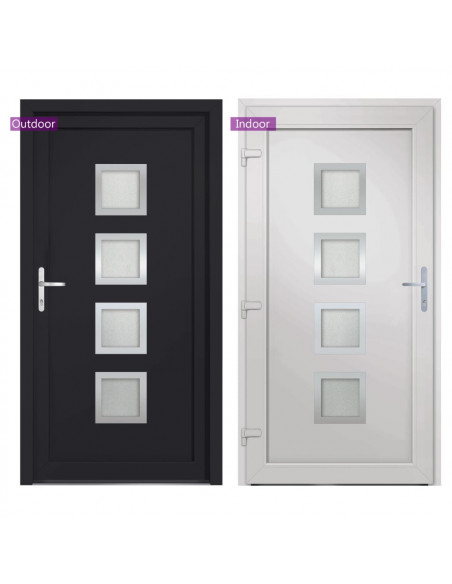 Porta Ingresso Antracite 88x200 cm in PVC