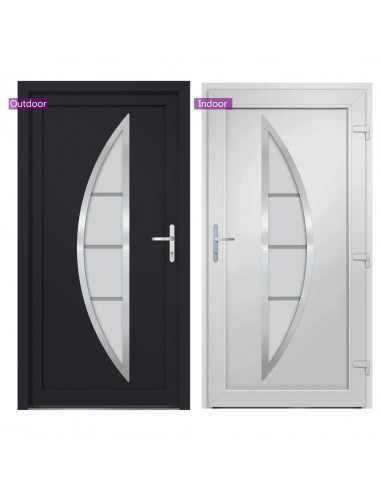 Porta Ingresso Antracite 88x200 cm in PVC