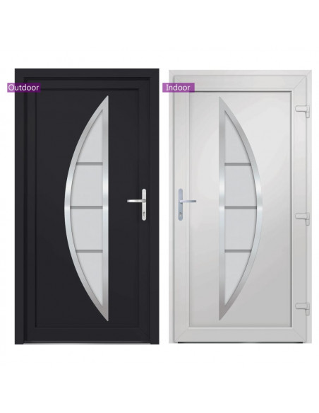 Porta Ingresso Antracite 88x200 cm in PVC