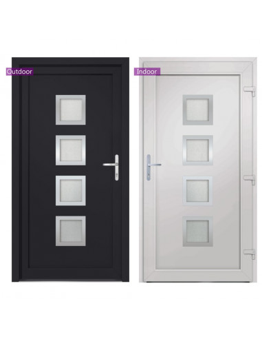 Porta Ingresso Antracite 88x200 cm in PVC