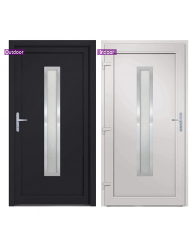 Porta Ingresso Antracite 98x190 cm in PVC