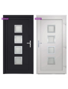 Porta Ingresso Antracite 98x190 cm in PVC