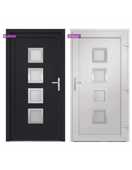 Porta Ingresso Antracite 98x200 cm in PVC