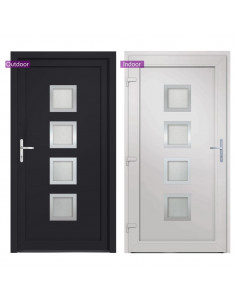 Porta Ingresso Antracite 98x200 cm in PVC