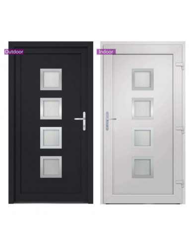 Porta Ingresso Antracite 98x208 cm in PVC