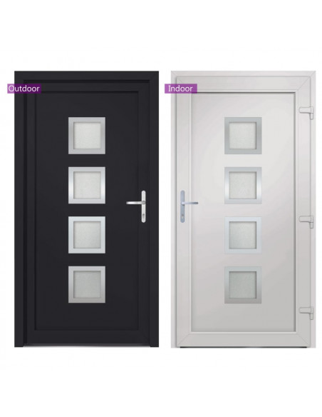 Porta Ingresso Antracite 98x208 cm in PVC