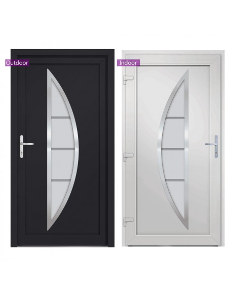 Porta Ingresso Antracite 98x208 cm in PVC