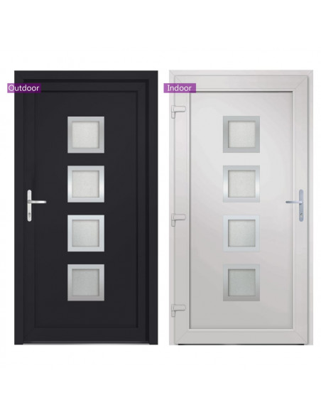 Porta Ingresso Antracite 98x208 cm in PVC