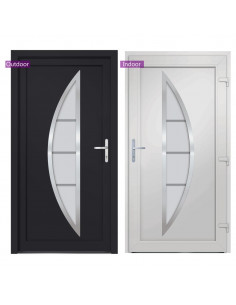 Porta Ingresso Antracite 98x208 cm in PVC