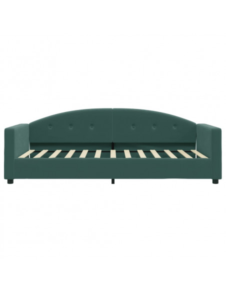 Divano Letto con Materasso Verde Scuro 90x200 cm in Velluto