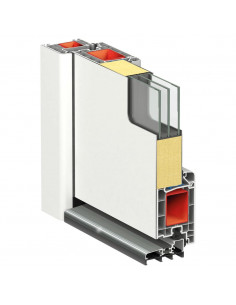 Porta Ingresso Bianca 100x210 cm in Alluminio e PVC