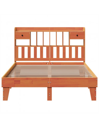 Letto senza Materasso Marrone Cera 150x200 cm in Legno di Pino