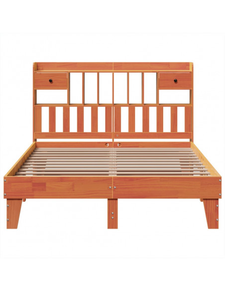 Letto senza Materasso Marrone Cera 150x200 cm in Legno di Pino