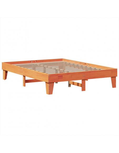 Letto senza Materasso Marrone Cera 150x200 cm in Legno di Pino
