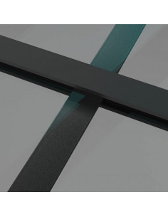 Porta Interna 102,5x201,5 cm Nera in Vetro ESG e Alluminio