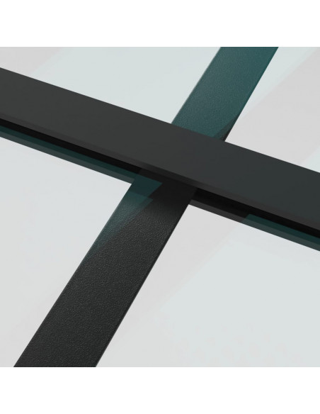 Porta Interna 102,5x201,5 cm Nero Opaco in Vetro e Alluminio