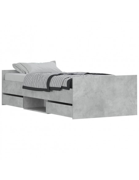 Giroletto con Testiera e Pediera Grigio Cemento 100x200 cm