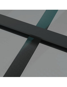 Porta Interna 76x201,5 cm Nera in Vetro ESG e Alluminio