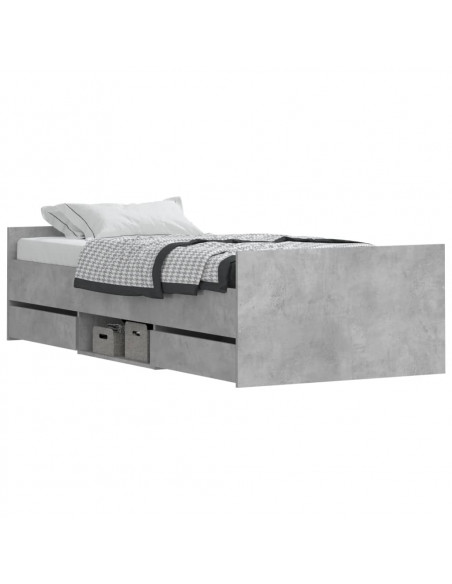 Giroletto con Testiera e Pediera Grigio Cemento 100x200 cm