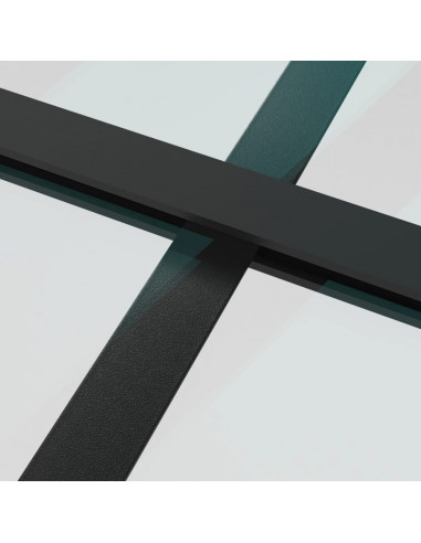 Porta Interna 76x201,5 cm Nero Opaco Vetro e Alluminio
