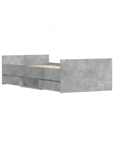 Giroletto con Testiera e Pediera Grigio Cemento 100x200 cm