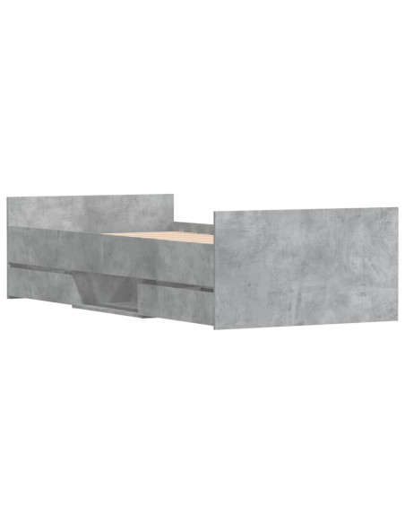 Giroletto con Testiera e Pediera Grigio Cemento 100x200 cm