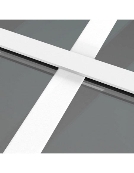 Porta Interna 83x201,5 cm Bianca in Vetro ESG e Alluminio