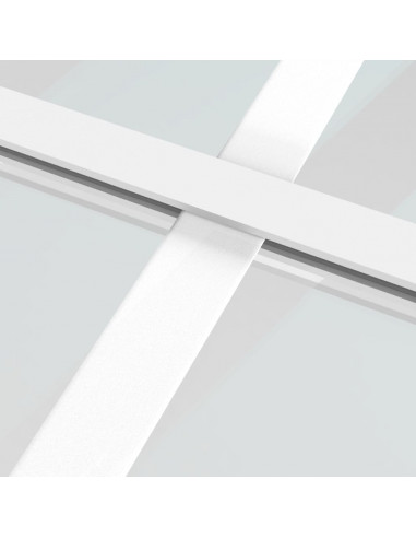 Porta Interna 83x201,5 cm Bianca in Vetro ESG e Alluminio