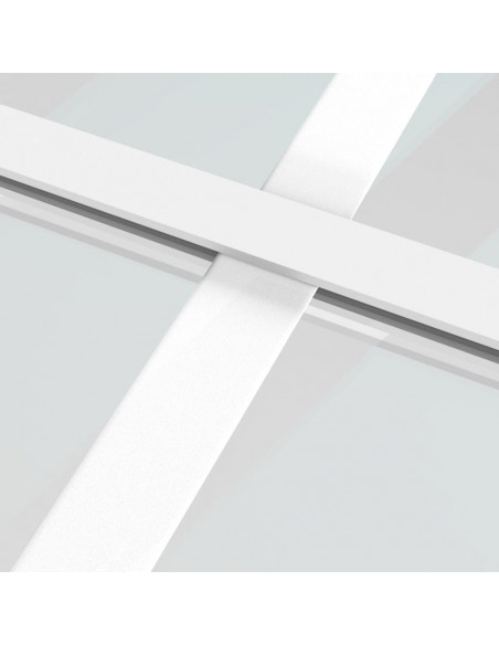 Porta Interna 83x201,5 cm Bianco Opaco Vetro e Alluminio