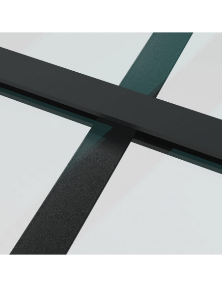 Porta Interna 83x201,5 cm Nero Opaco Vetro e Alluminio