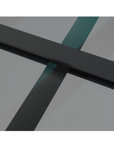 Porta Interna 93x201,5 cm Nera in Vetro ESG e Alluminio