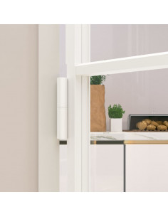 Porta Interna Bianca 76x201,5 cm Vetro Temperato Alluminio Slim