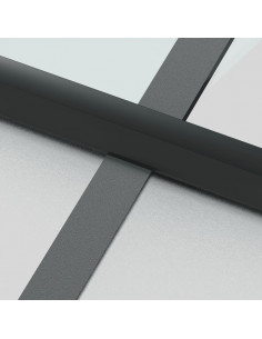 Porta Interni Sottile Nera 102,5x201,5Vetro Temperato Alluminio