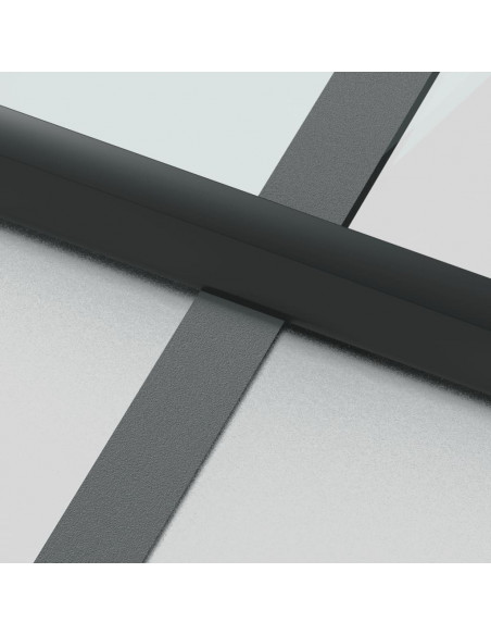 Porta Interni Sottile Nera 102,5x201,5Vetro Temperato Alluminio