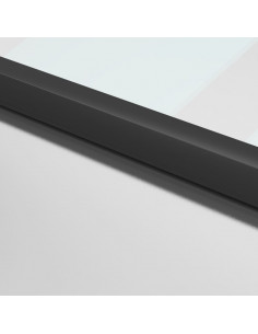 Porta Interni Sottile Nera 102,5x201,5Vetro Temperato Alluminio