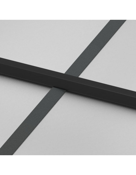 Porta Interni Sottile Nera 76x201,5cm Vetro Temperato Alluminio