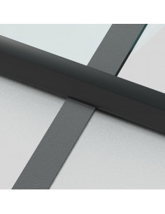 Porta Interni Sottile Nera 93x201,5cm Vetro Temperato Alluminio