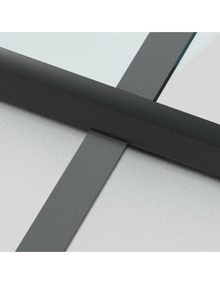 Porta Interni Sottile Nera 93x201,5cm Vetro Temperato Alluminio