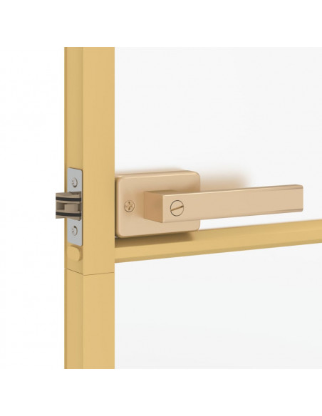 Porta Interni Sottile Oro 76x201,5cm Vetro Temperato Alluminio