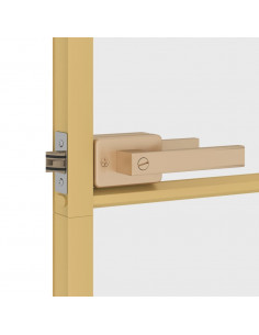 Porta Interni Sottile Oro 76x201,5cm Vetro Temperato Alluminio