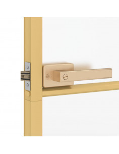 Porta Interni Sottile Oro 83x201,5cm Vetro Temperato Alluminio