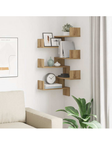 Mensole Angolari 2pz Artigianale 40x40x49,5 cm in Truciolato