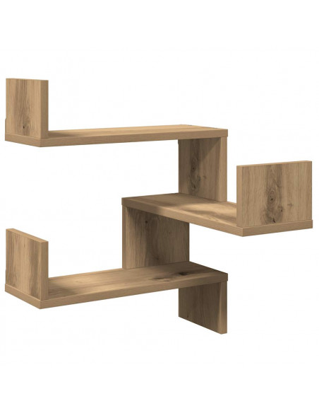 Mensole Angolari 2pz Artigianale 40x40x49,5 cm in Truciolato
