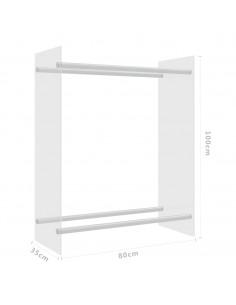 Porta Legna Trasparente 80x35x100 cm in Vetro Temperato