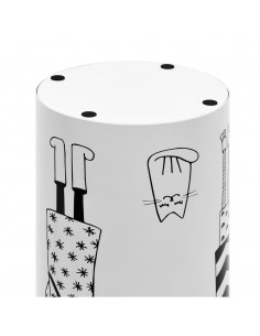 Porta Ombrelli con Disegni di Ragazze in Acciaio Bianco