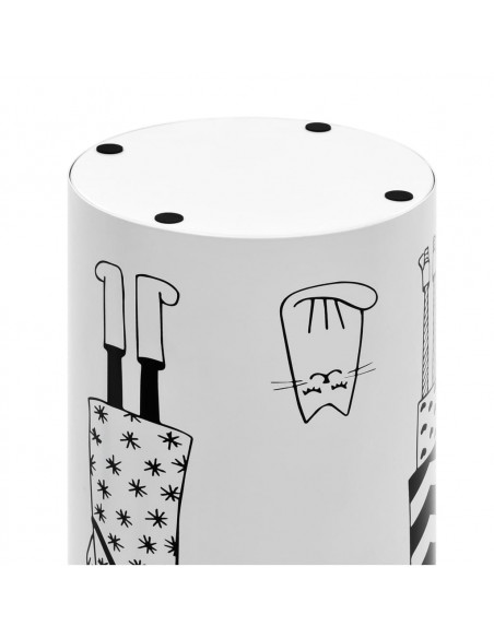 Porta Ombrelli con Disegni di Ragazze in Acciaio Bianco